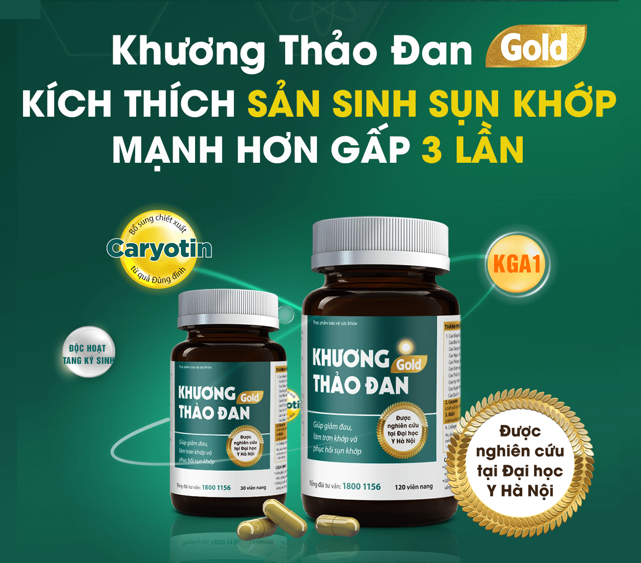 Viên xương khớp Khương Thảo Đan Gold Thái Minh - Lọ 120 viên