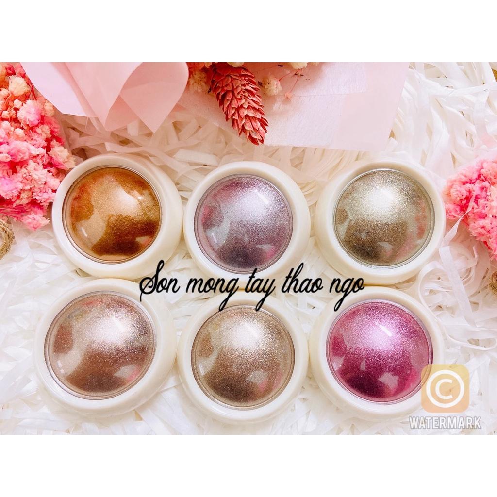 Sét tráng gương nail 6 hũ , Tráng gương trang trí móng tay