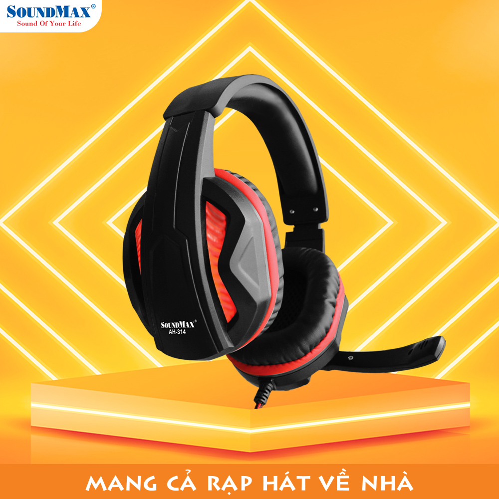 Tai Nghe Chụp Tai Có Micro Tích Hợp SoundMax AH-314 | Gaming Headset SoundMax AH314 - Hàng Chính Hãng