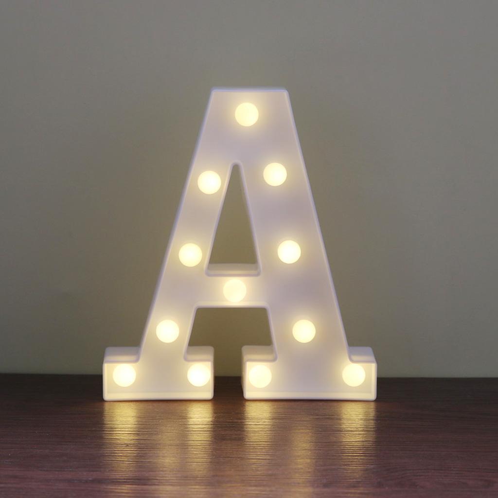 Alphabet LED Letter Lights Light Up Warm White Letter Standing Sign A
