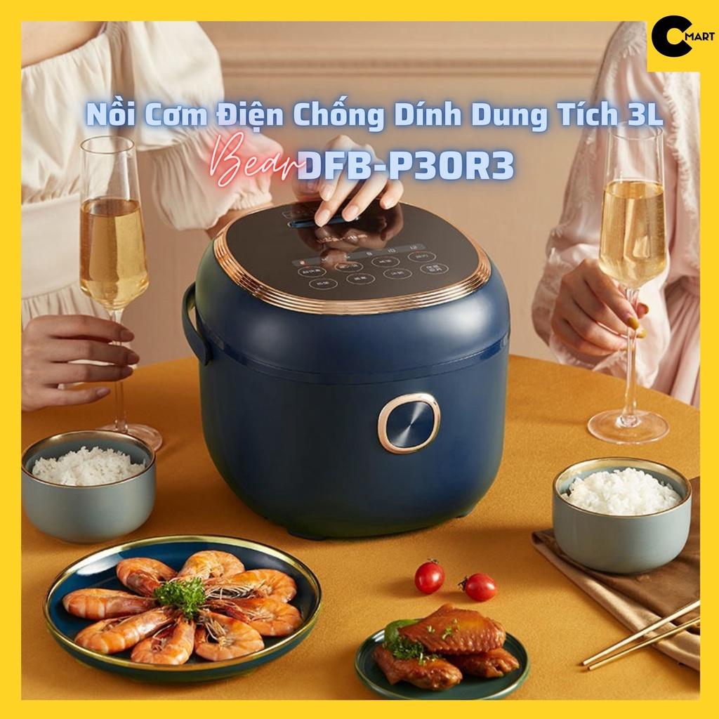 Nồi Cơm Điện Chống Dính Đa Năng Có Hẹn Giờ Dung Tích 3L BEAR DFB-P30R3