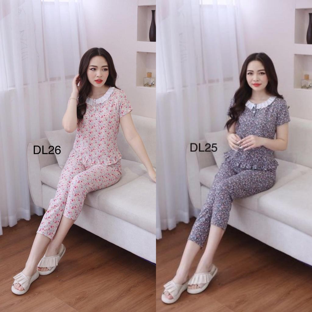 Bộ quần áo ngủ nữ dài mặc nhà đẹp chất lụa mềm mịn