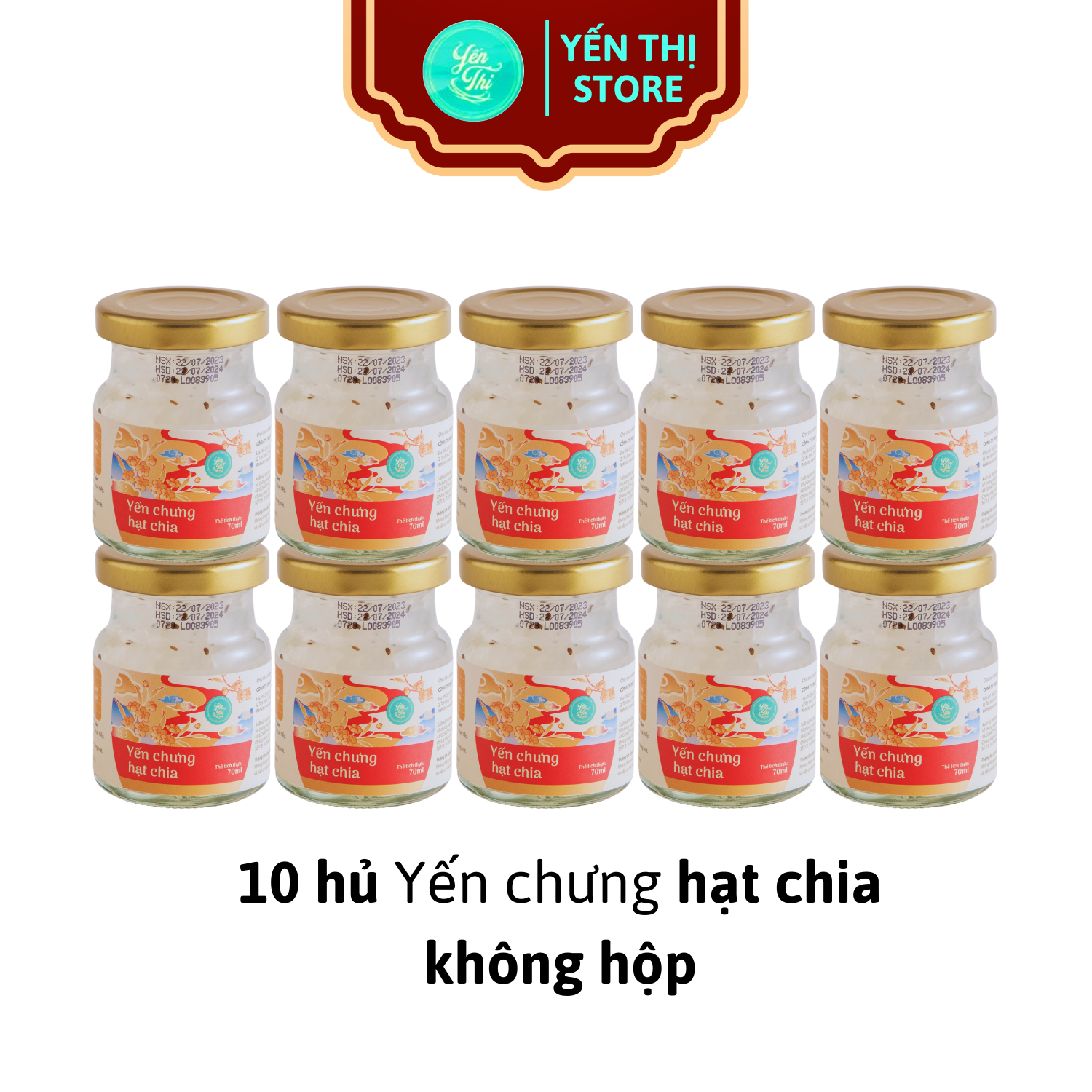 Yến Thị- Chưng Hạt Chia-Hũ Chưng Sẵn-30% Yến-70ml