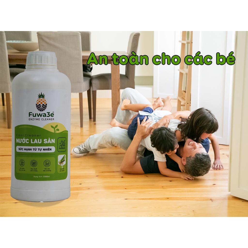 Nước lau sàn Fuwa3e hữu cơ organic sả chanh khử mùi đuổi muỗi kiến diệt nấm mốc 1.5L