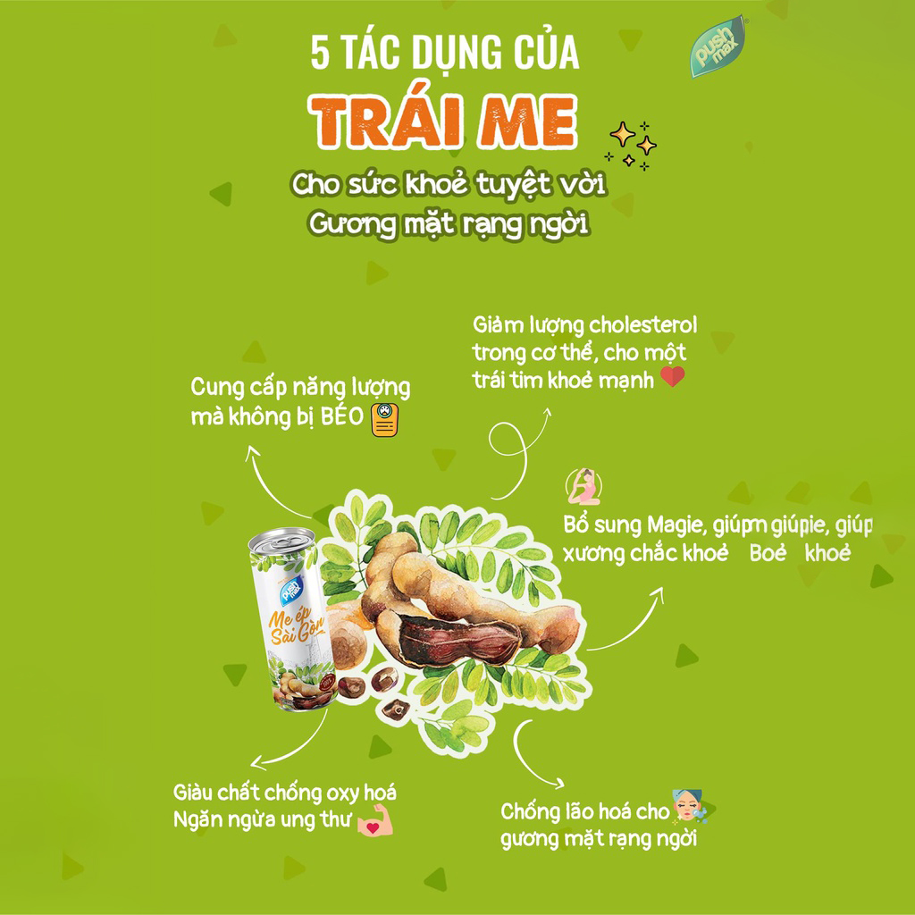 Lốc 6 Lon Nước Trái Cây Me Ép Sài Gòn Pushmax