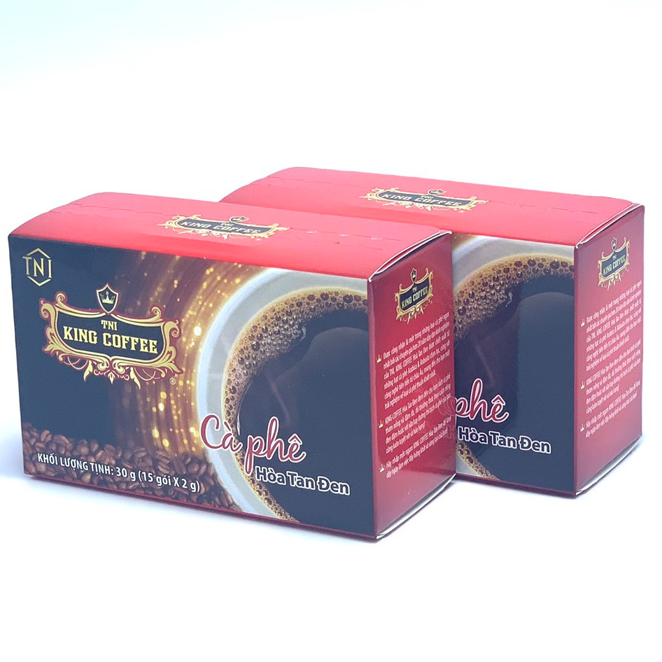 Combo 2 Hộp Cà Phê Hòa Tan Đen( Không Đường Sữa) King Coffee(Hộp 1 5 gói x2g)