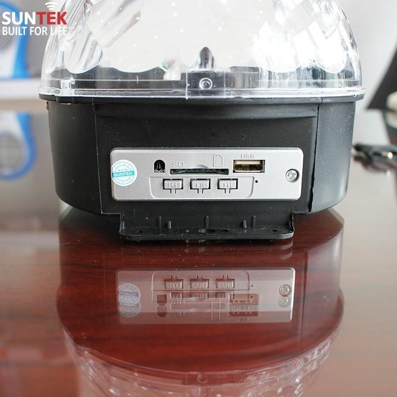 Đèn Led Quả Cầu Cảm Ứng Xoay Pha Lê 7 Màu Nháy Theo Nhạc