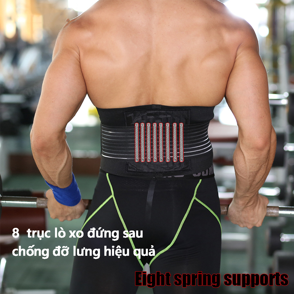 Hình ảnh Băng quấn bụng và lưng , đai lưng bảo vệ cột sống tập gym thể thao chống chấn thương , đau lưng 2 dây nén  H11 CLEACCO  - Hàng chính hãng  BORO SPORT