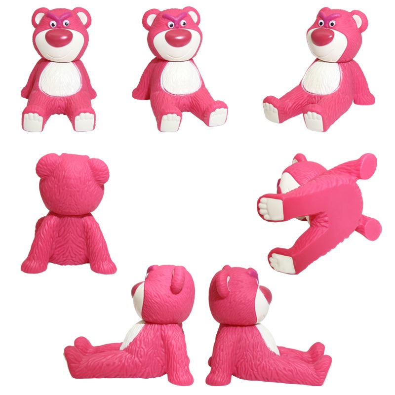 Giá đỡ kệ đỡ điện thoại, máy tính bảng gấu dâu Lotso để bàn cute đáng yêu trang trí góc làm việc, bàn học, để bàn