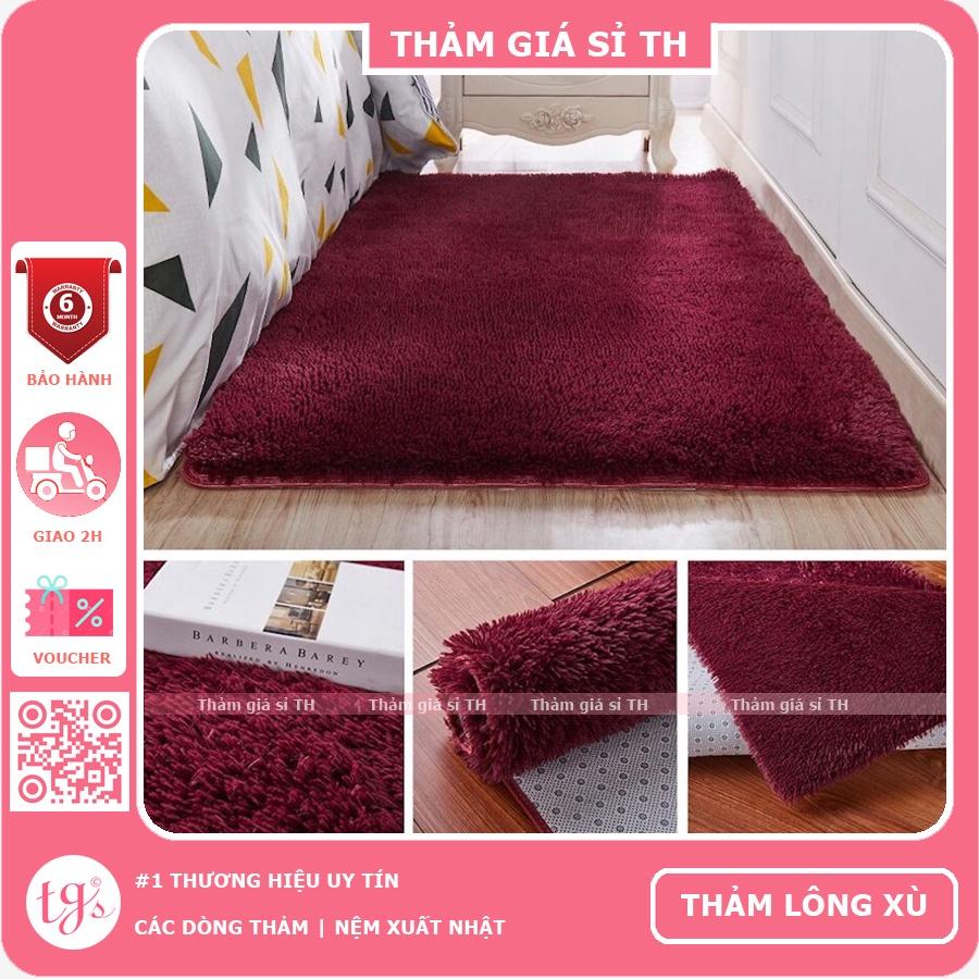 Thảm Lông Xù Màu Đỏ Rượu Vang | 100x160cm | Thảm Trang Trí Phòng Khách - Phòng Ngủ - Thảm Trải Sofa - Thảm Dành Cho Bé