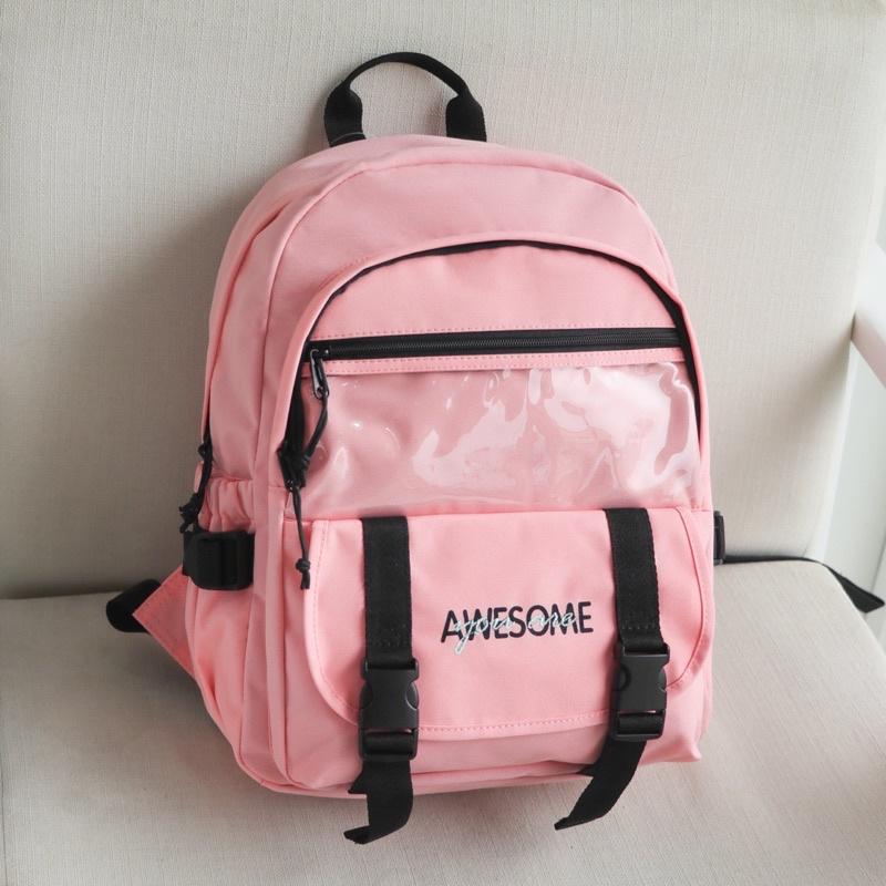 Balo học sinh, sinh viên thời trang unisex với chất dù cao cấp nhẹ bền - BOM