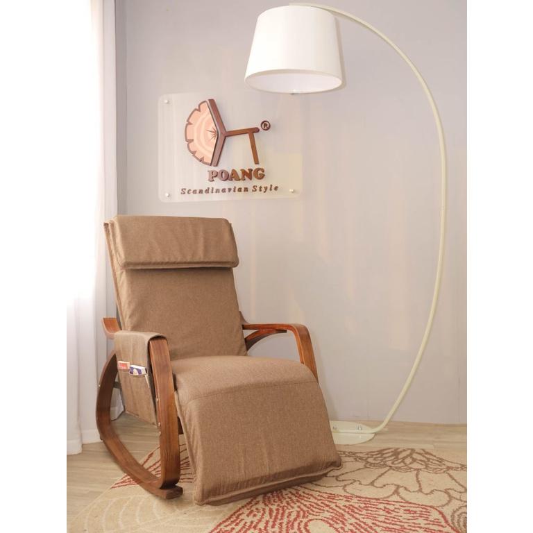 Ghế Poang Rocking Chair khung plywood óc chó_tựa lưng và gác chân có thể điều chỉnh