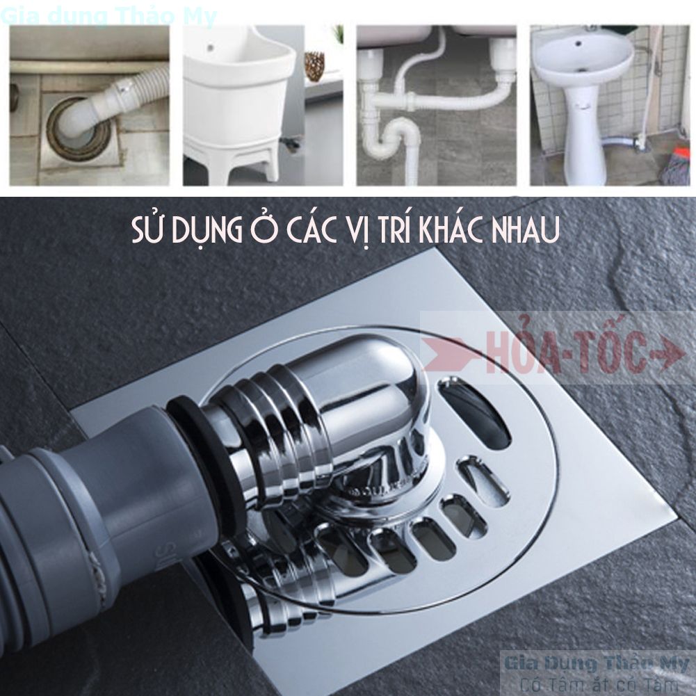 Bộ thoát nước máy giặt, thoát nước thải lắp thoát sàn, ngăn mùi Chữ L