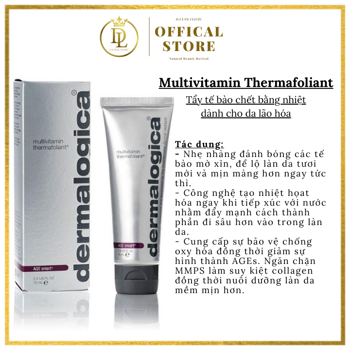 Tẩy da chết bằng nhiệt dành cho da lão hóa làm sáng mịn da mặt Dermalogica Multivitamin Thermafoliant 75ml