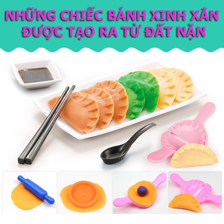 Đồ chơi Bộ đất nặn Máy làm Bún, làm mỳ: đã gồm 5 hộp đất nặn