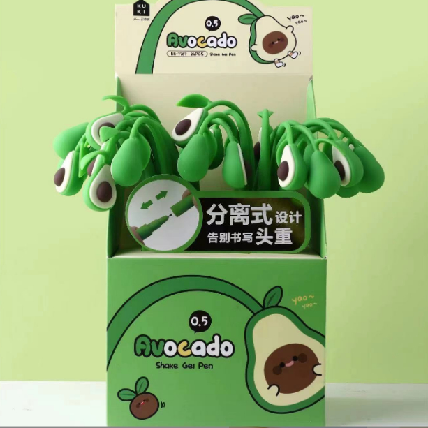 Bút gel nước hình quả bơ- nhựa dẻo, màu đẹp, chất liệu cao cấp