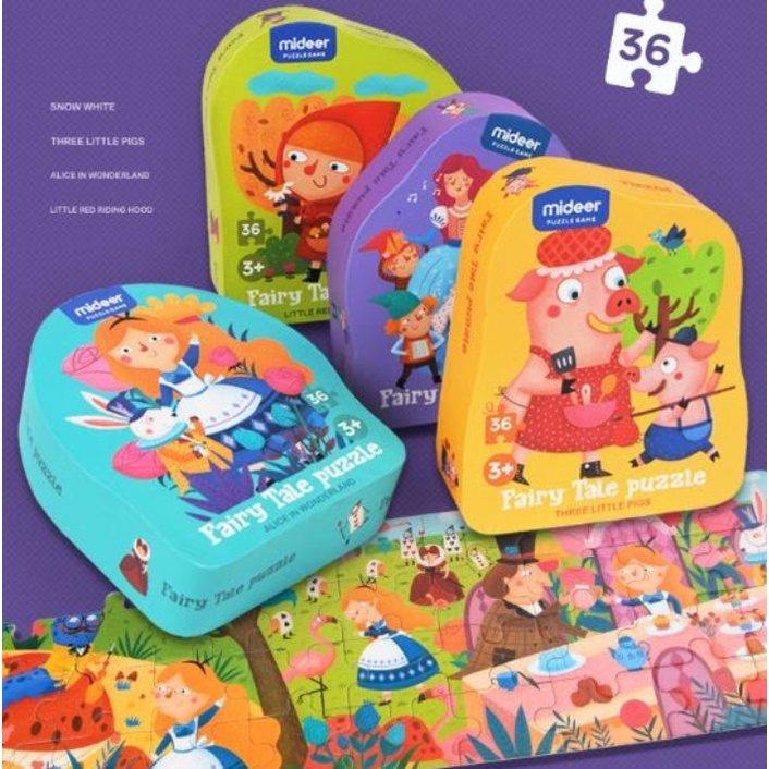 Bộ Xếp Hình Cho Bé Mideer Fairy Tale Puzzle Chuyện Cổ Tích, Đồ Chơi Giáo Dục Trẻ Em Từ 1,2,3,4,5,6,7 Tuổi (Nhiều Chủ Đề)