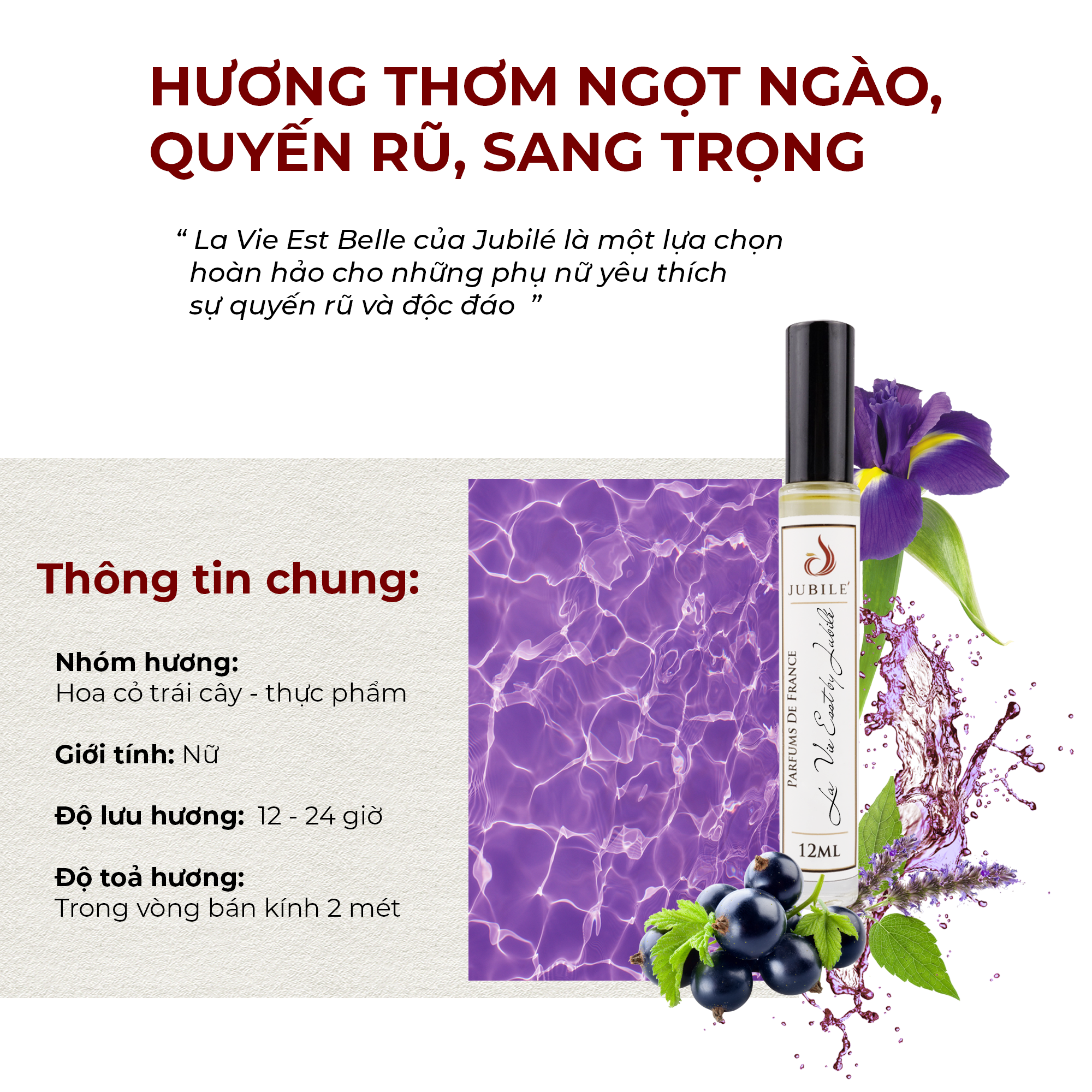 Tinh dầu nước hoa nữ La Vie Est by Jubilé (set 17ml)