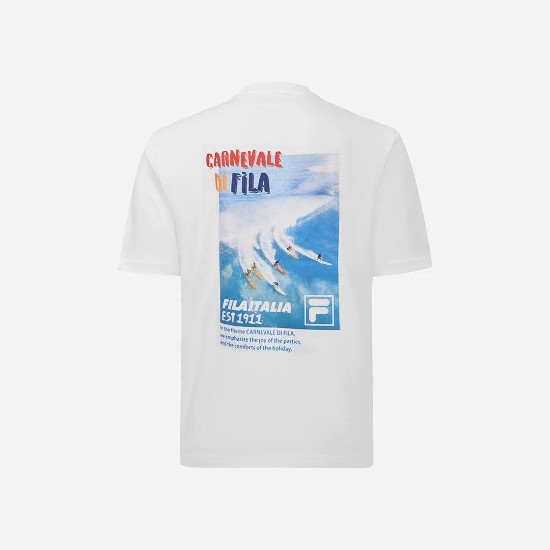 Áo thun tay ngắn thời trang unisex Fila Carnevale Di Fila Loose Fit - FW2RSF1022X-WHI