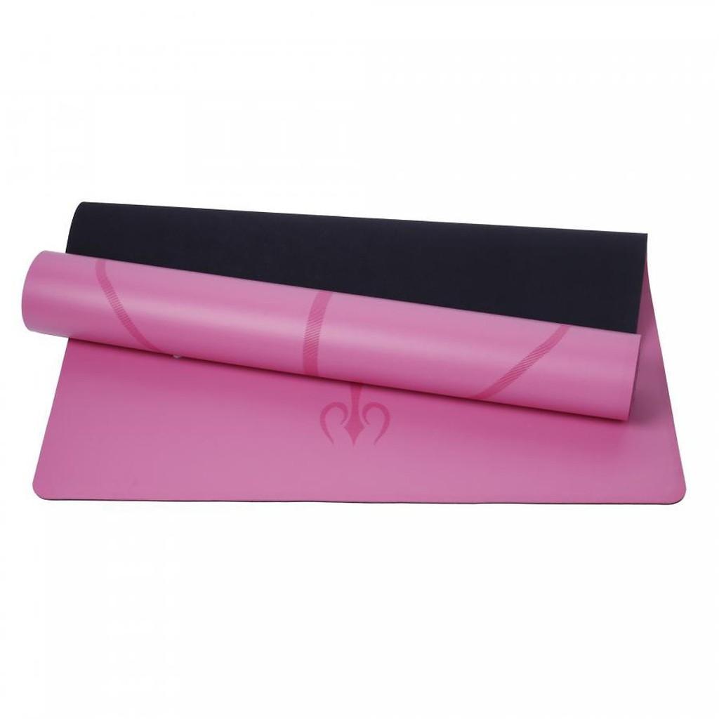 Thảm Tập Yoga Tập Gym Có Vân Định Tuyến Da PU Hãng Amalife Tặng Túi Đựng Cao Cấp và Dây Buộc
