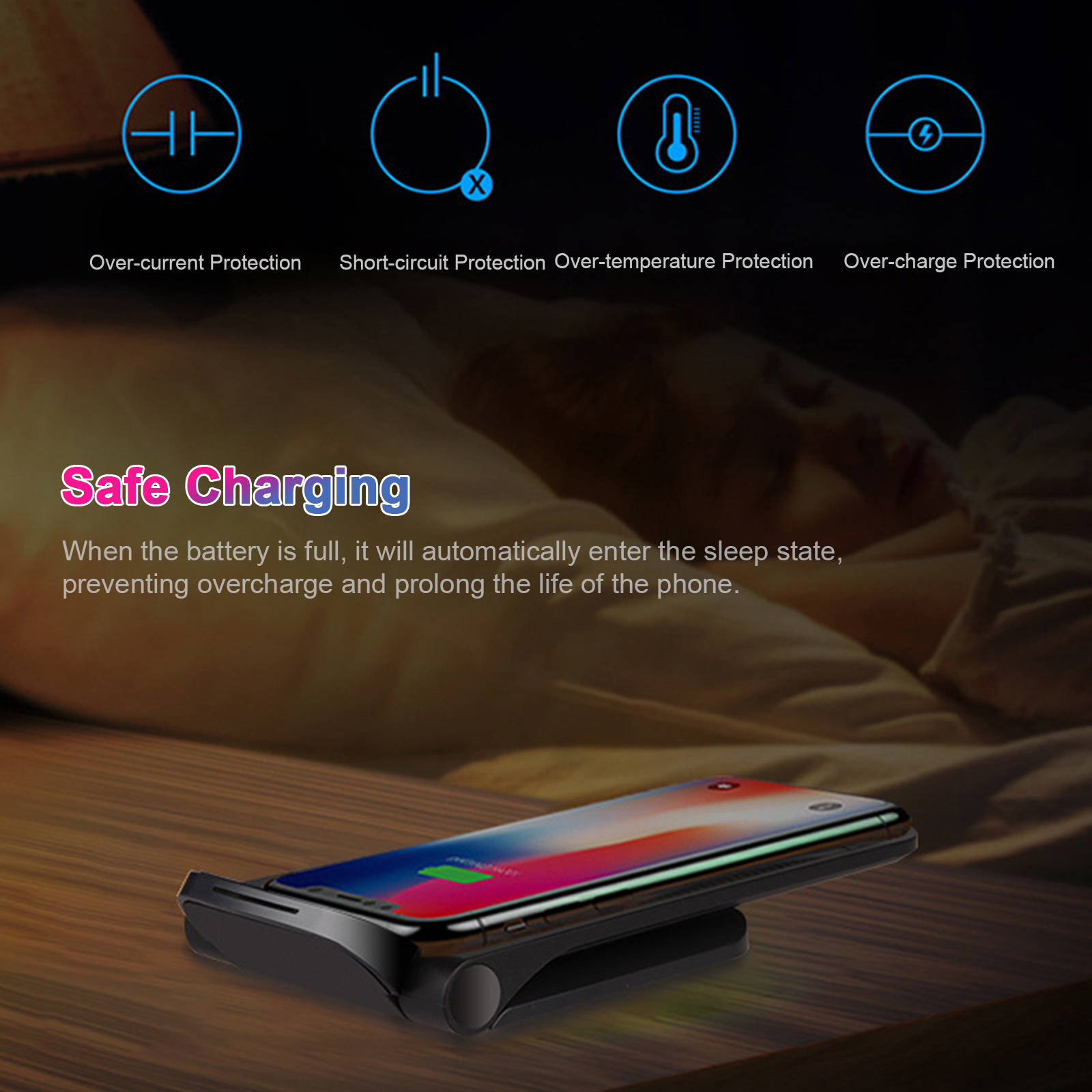 Bộ Sạc Không Dây 15w Với Đế Sạc Dọc Nhanh Không Dây Hỗ Trợ QI Cho IPhone 12 11 Pro Samsung S20 Plus