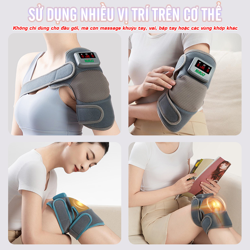 Máy massage đầu gối, vai, khớp gối Nikio NK-185D - Công nghệ rung nóng, giảm đau khớp gối