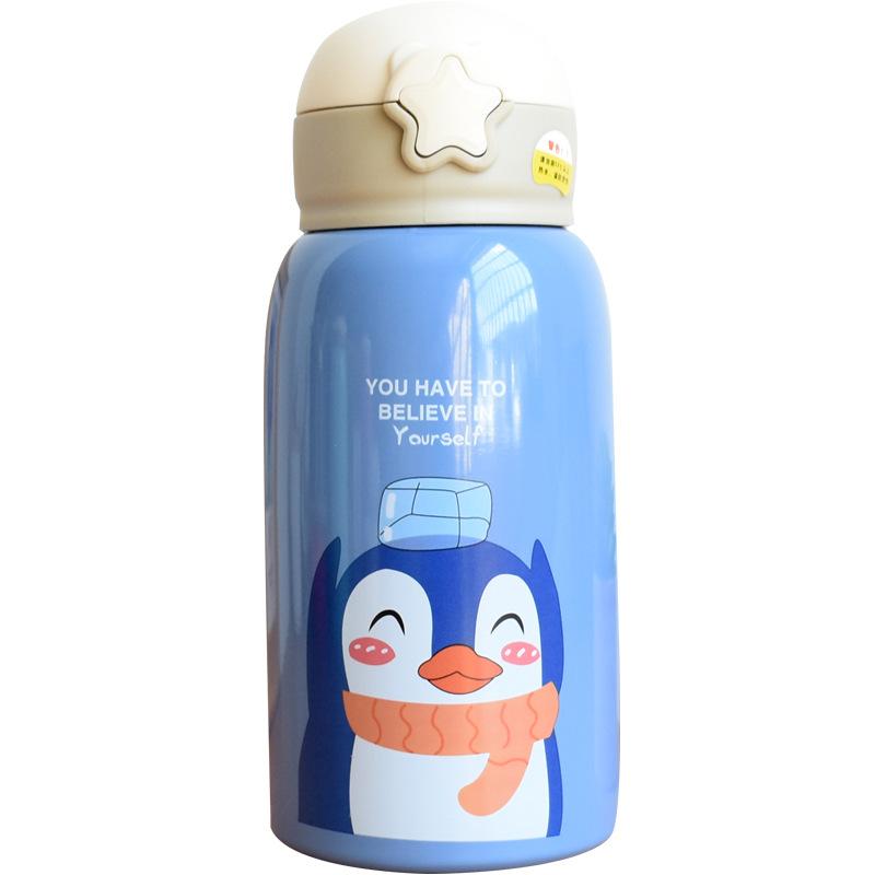 550ML Hoạt Hình Giữ Nhiệt Màu Cốc Tập Uống Cho Bé Kỳ Lân Bình Giữ Nhiệt Chân Không Thép Không Gỉ Childen Di Động Dễ Thương Ống Hút Nước Với túi