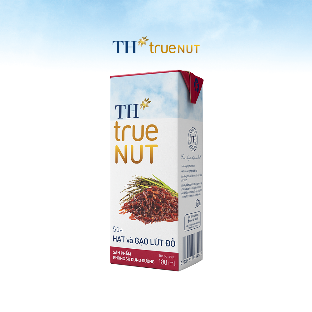 Thùng 48 hộp sữa hạt và gạo lứt đỏ TH true NUT 180 ml (180 ml x 48)