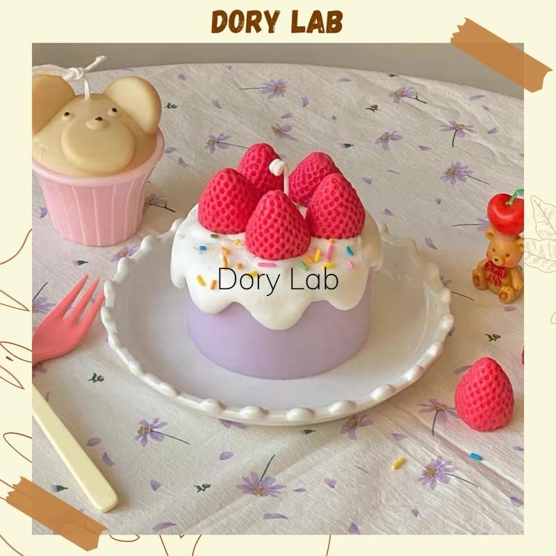 Nến Thơm Bánh Kem Dâu Tây Handmde Không Khói, Quà Tặng Sinh Nhật Ý Nghĩa - Dory Lab