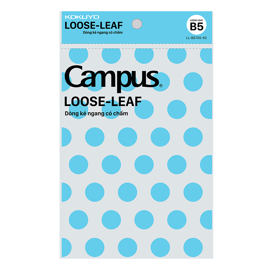 Túi Giấy Lỗ Campus Loose-Leaf Dòng Kẻ Ngang Có Chấm LL-BS70G-50 (50 Tờ)