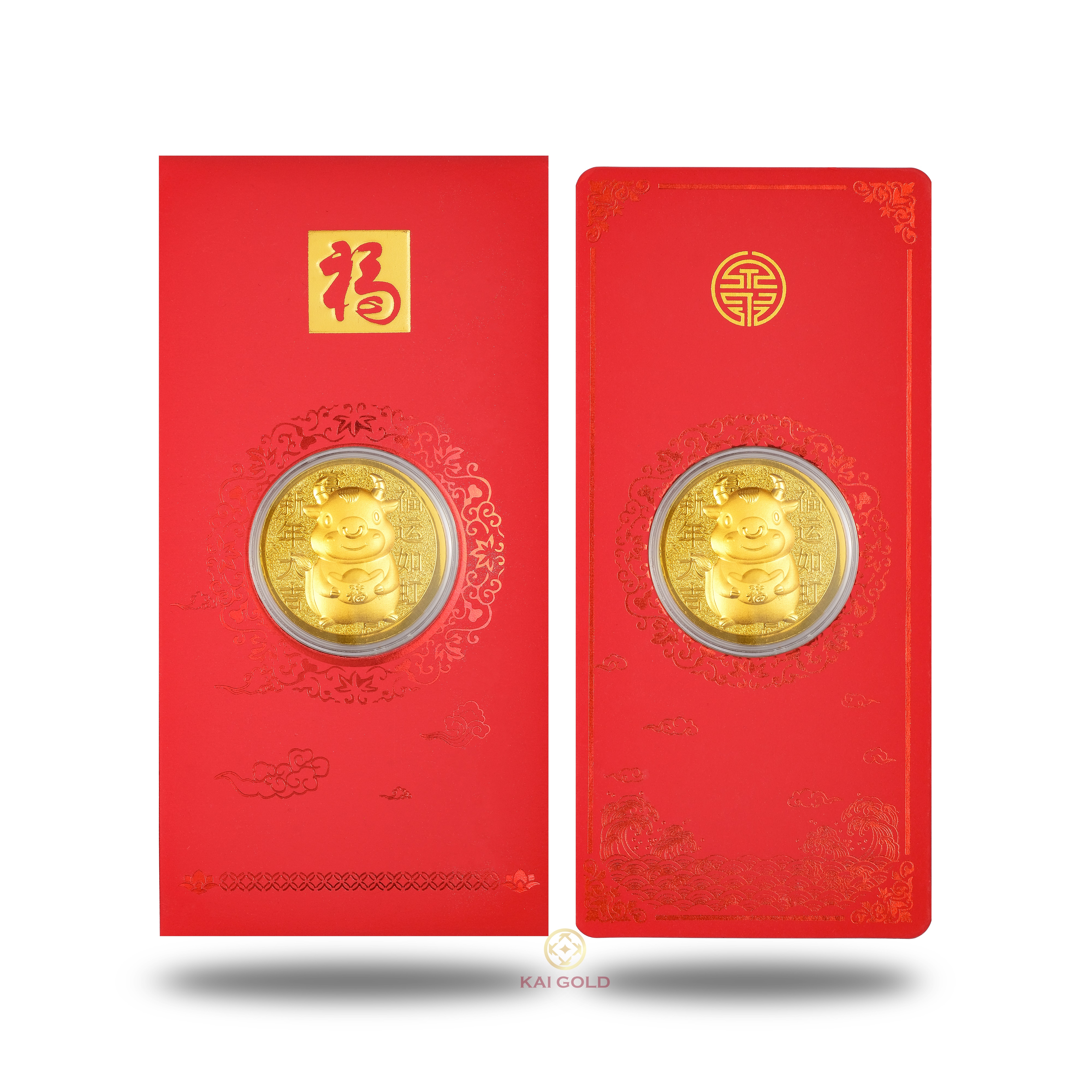 Bao Lì xì Kim Sửu vàng 24K 999