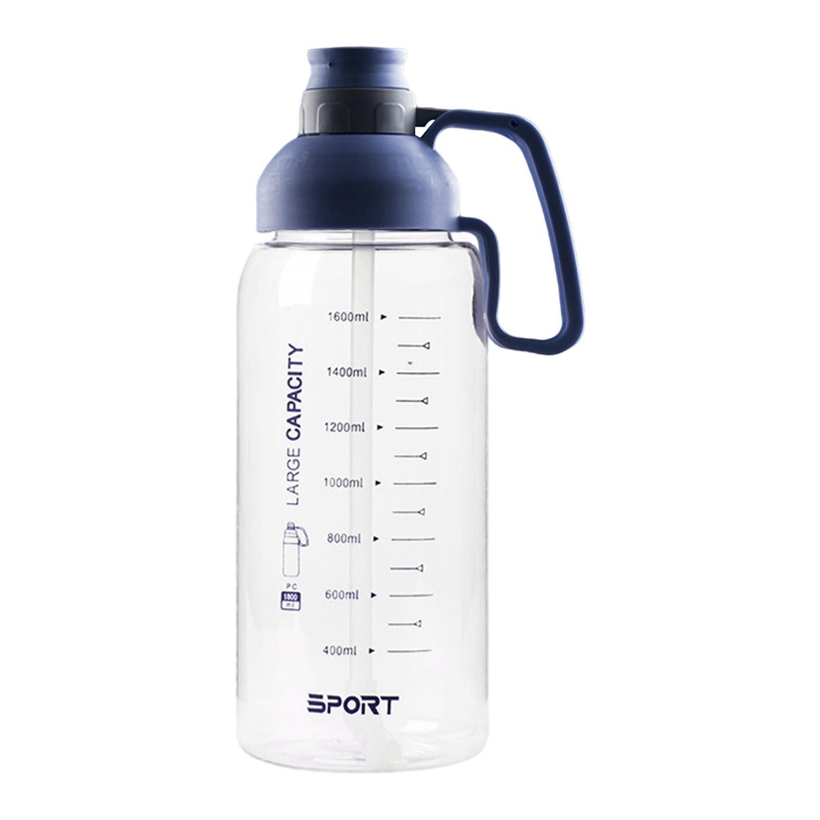 1800ML Large Capacity Reusable Motivational Water Bottle Jug Drinking Kettle for Sports Running Cycling
