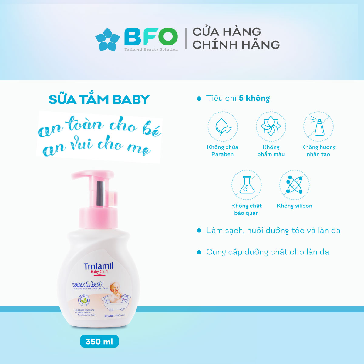 Sữa Tắm Gội Cho Bé Công Nghệ Anh Quốc Tami Natural 2 Trong 1 An Toàn Dịu Nhẹ 350ml