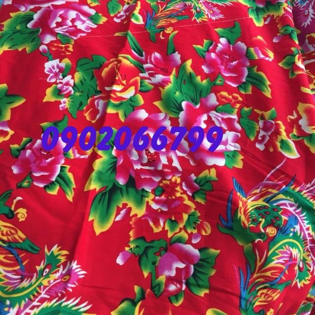 Vải chăn con công các màu