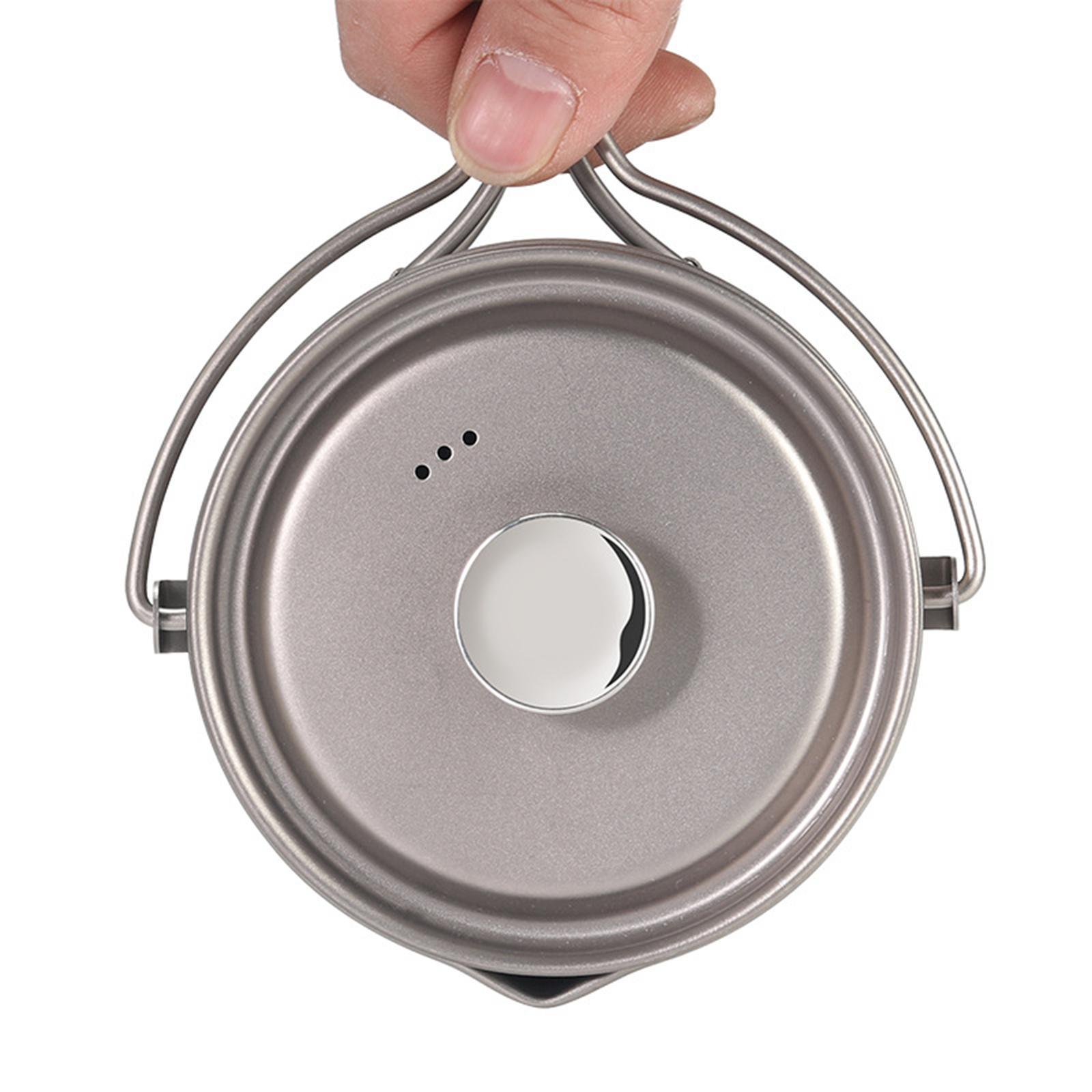 Pot with Lid Teakettle Cookware 750ml with Filter Coffee Maker Titanium Coffee Cup Mug for Camp Mountaineering Cooking Outdoor