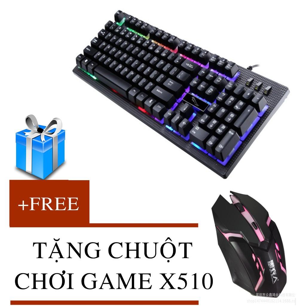 Bàn phím chơi game G20 đèn led đa màu sắc( đen)+ chuột chơi game đổi 7 màu x550