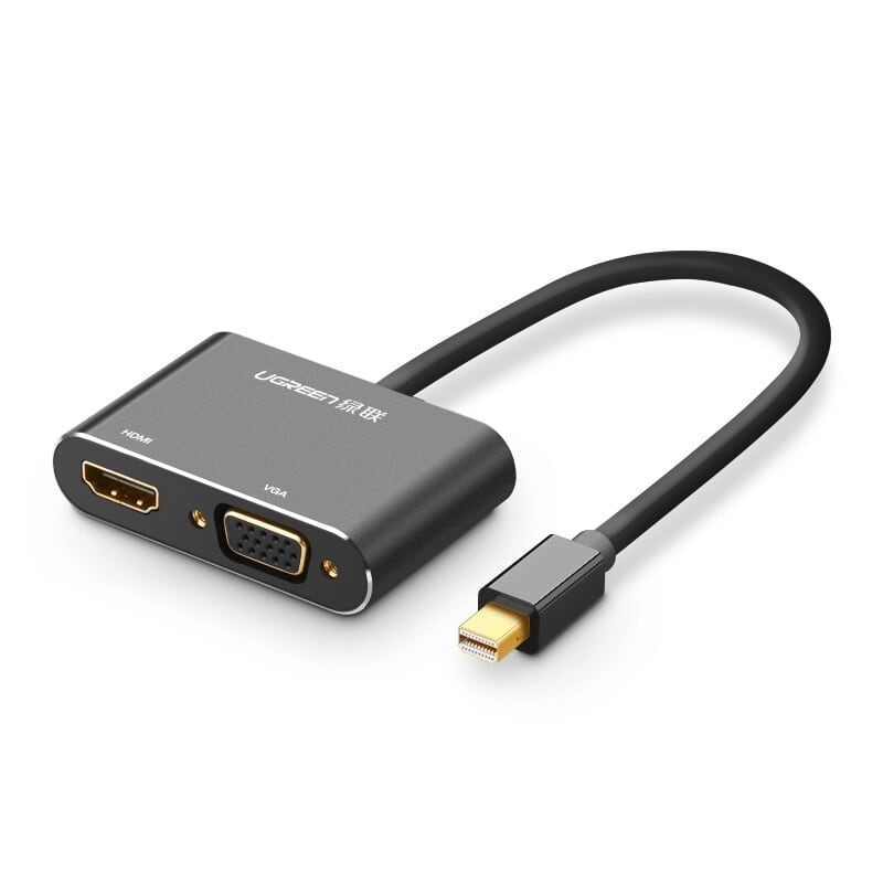 Bộ chuyển đổi Mini DP sang HDMI/VGA màu đen ABS Ugreen 20422MD115 Hàng chính hãng