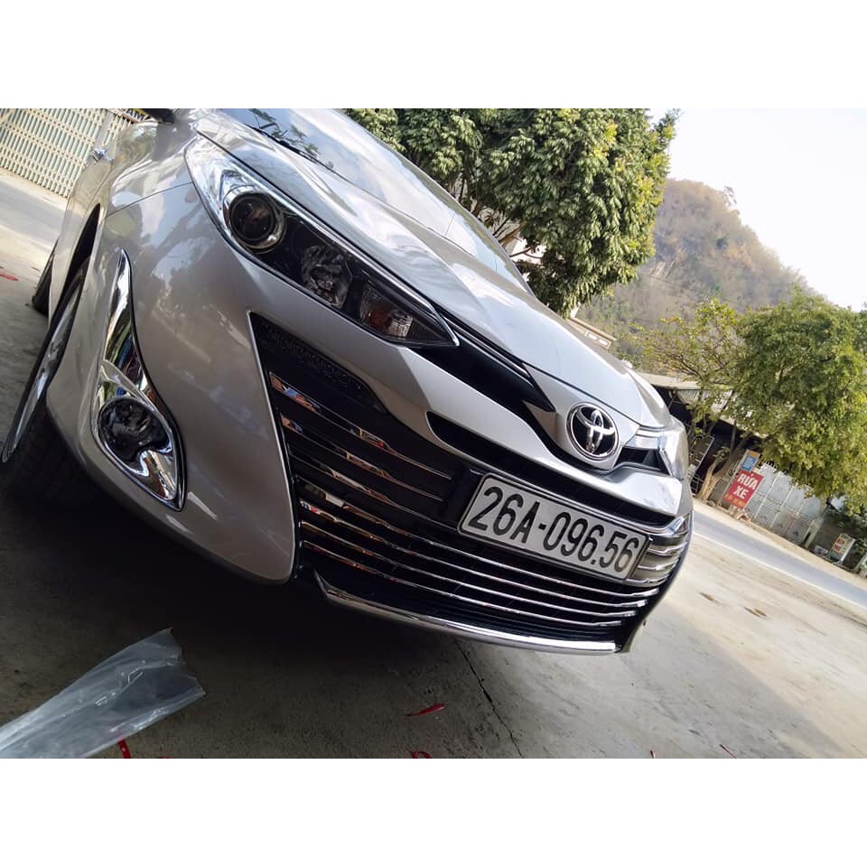 Ốp trang trí mặt ca lăng xe TOYOTA VIOS 2019- 2022, ốp mặt calang, ca lang dưới xe Vios, inox cao cấp