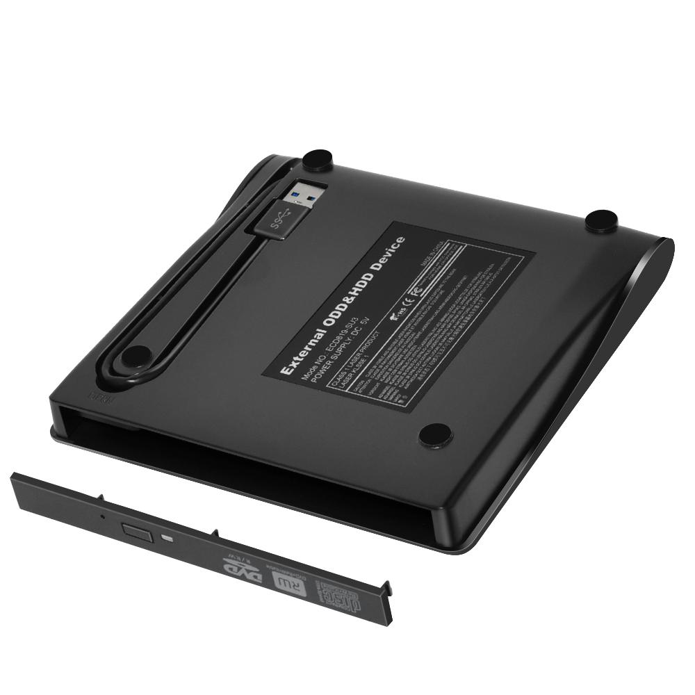 DeepFox 9.5mm USB 3.0 SATA Ổ Đĩa Quang Bộ Bên Ngoài Vỏ Di Động DVD/CD-ROM Dành Cho Laptop Không Có Ổ Đĩa Quang