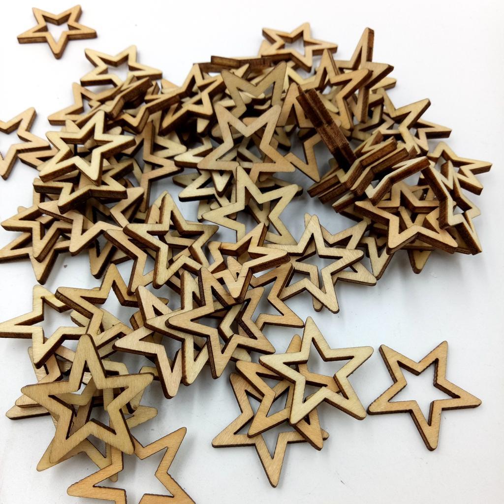 150 Pieces Unfinished Hollow Star Shape
