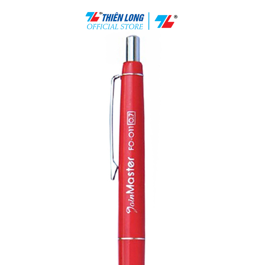 Combo 10 Bút bi Thiên Long Flexoffice FO-011/VN 0.7mm - Mực đỏ - Tiêu chuẩn Mỹ ASTM D-4236