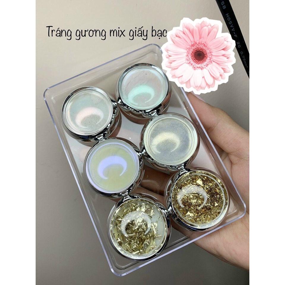 Tráng gương mix giấy vụn dành cho Nail