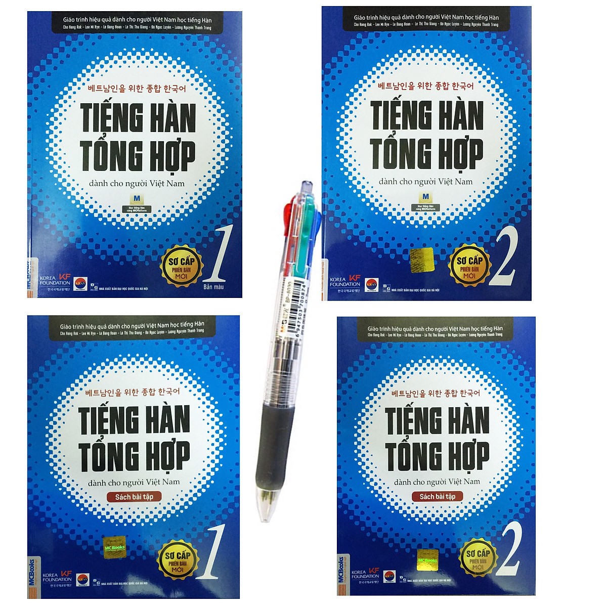 Combo Tiếng hàn tổng hợp dành cho người việt nam - Bản in màu 2019( Tập 1+2 + bài tập 1+2 ) QP