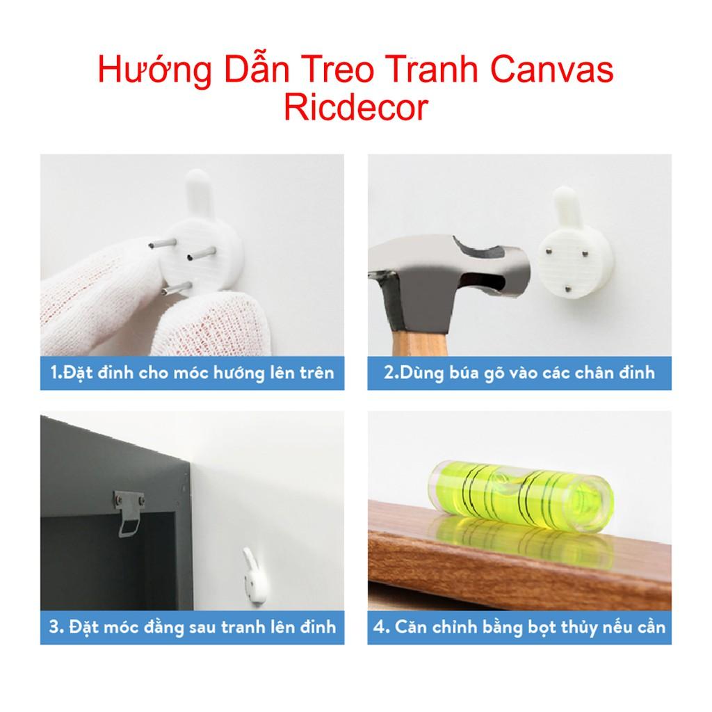 Tranh treo tường Canvas trang trí canvas Hươu Và Cây Tuyết 30x40cm ( có khung viền )