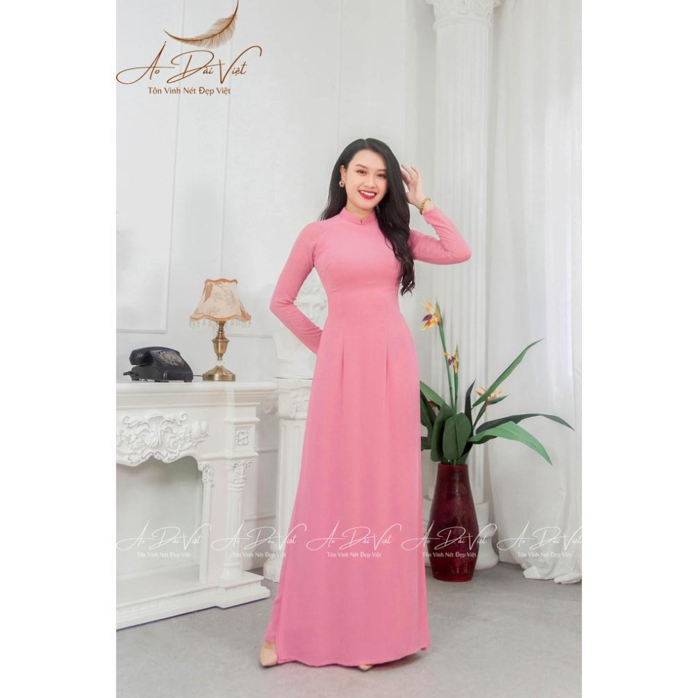 Áo Dài Màu Vỏ Đỗ Trơn 4 Tà Quần Lụa 2 Lớp Thướt Tha Áo Dài Việt may sẵn Chuẩn Phom cam kết Chất Lượng