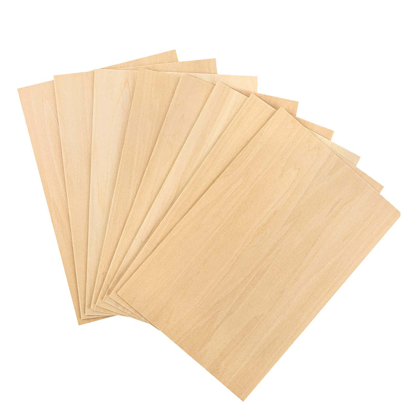 8x Unfinished Wooden Board, Wood Sheets Board, Thin Plywood Board, Wood Boards for Miniature Aircraft Mini House, DIY Project Making Plane Model