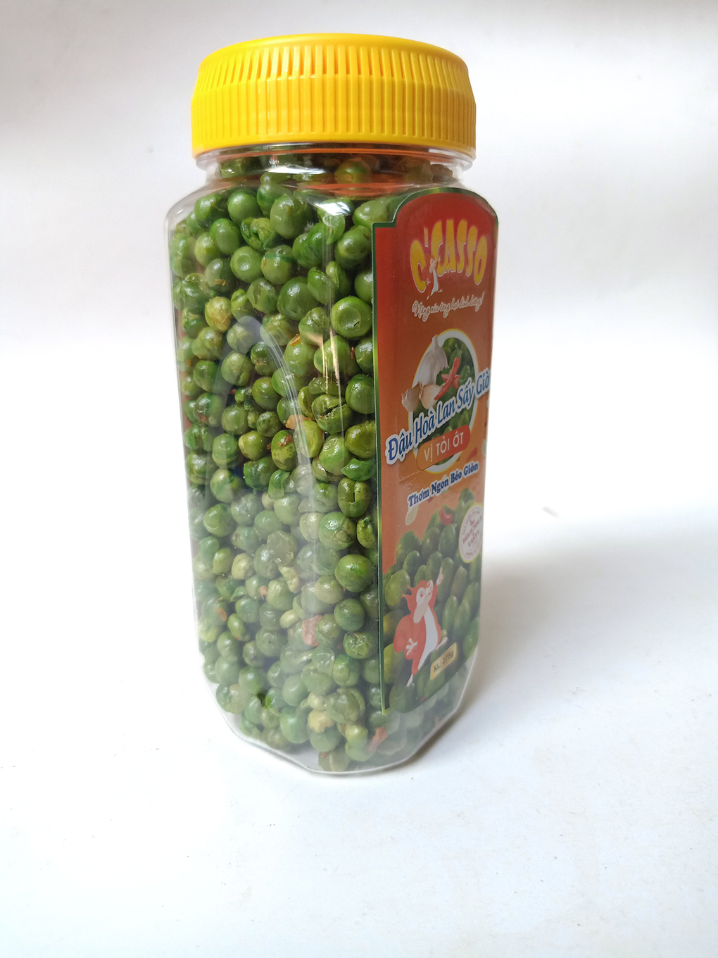 Đậu Hòa Lan Sấy Giòn Vị Tỏi Ớt O'Casso Hộp 275g