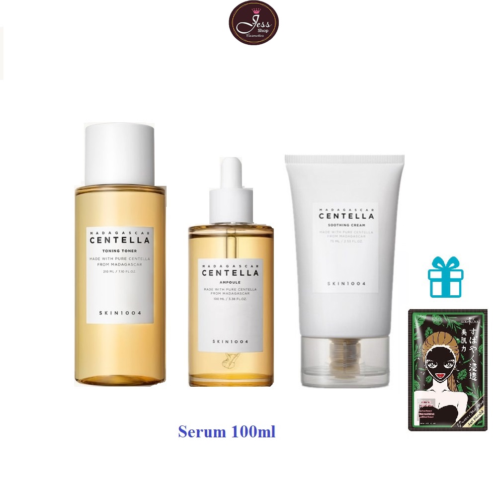 Bộ 3 Sản Phẩm Dưỡng Da Giảm Mụn Phục Hồi Da Skin1004 Madagascar Centella Tặng 1 Mặt Nạ Sexylook