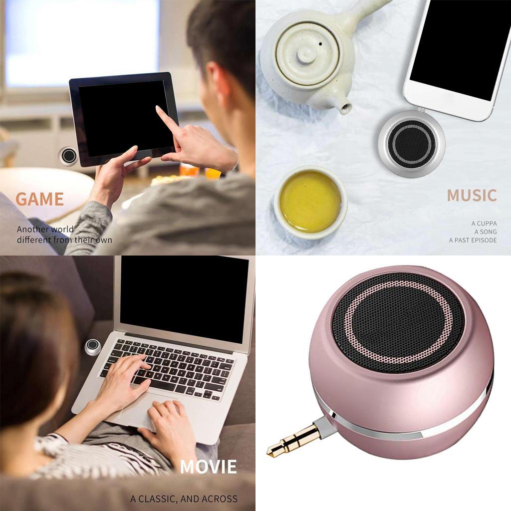 Mini Speaker 3.5mm Jack AUX Music Audio Player for Phone Notebook Rose Gold
