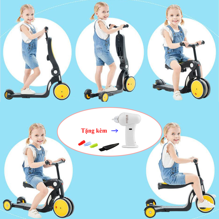 ️Tặng Hút Ráy Tai Tự Động️ Xe Trượt Scooter Kiêm Xe Chòi Chân, Xe Thăng Bằng - Xe Đạp Trẻ Em 2, 3 Bánh ️Xe Tập Đi Cho Bé.